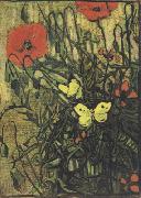 Vincent Van Gogh Poppies and Butterflies (nn04) Sweden oil painting reproduction